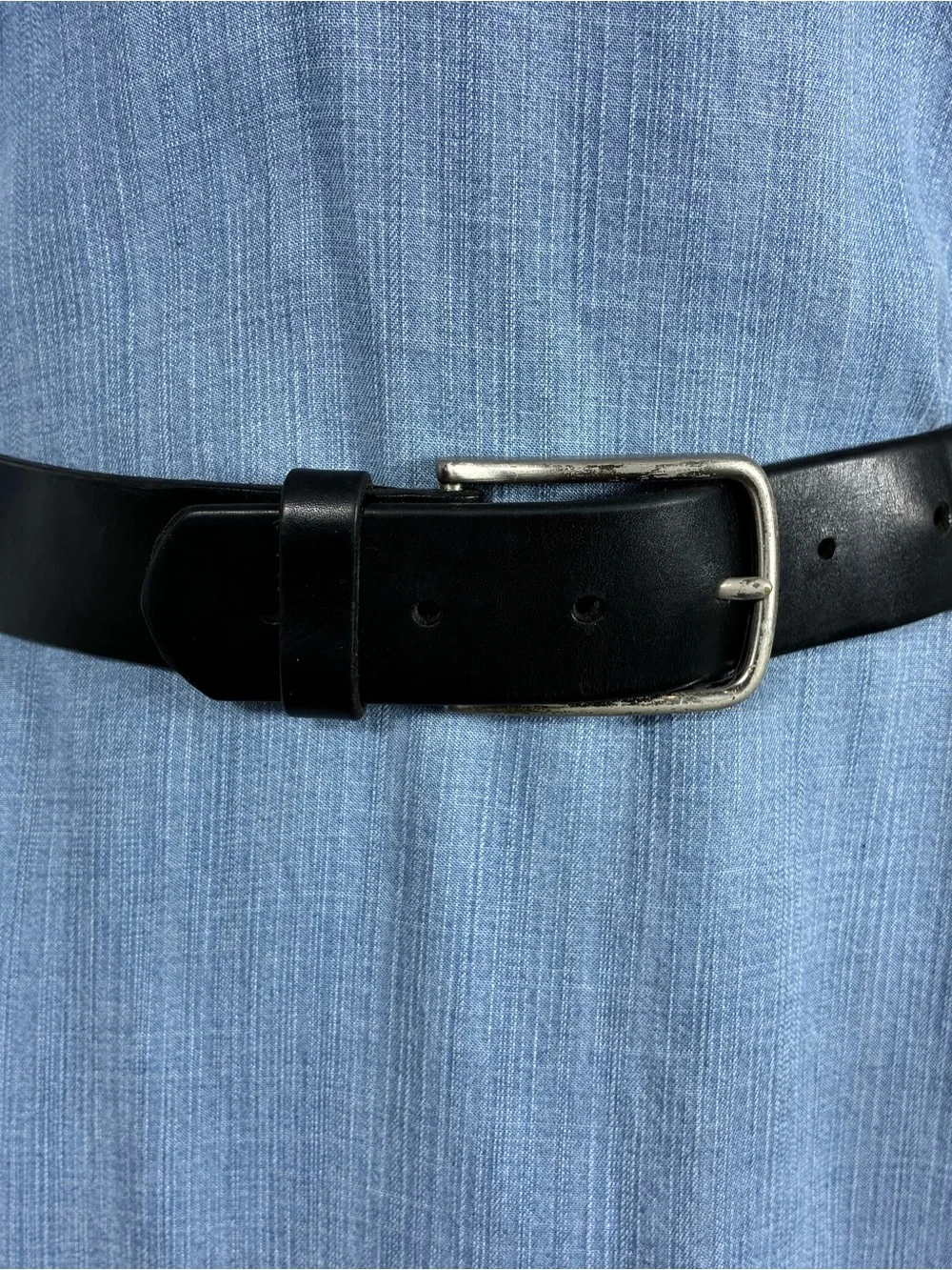 Dockers black leather belt Sz 40 unisex genuine leather buckle with logo